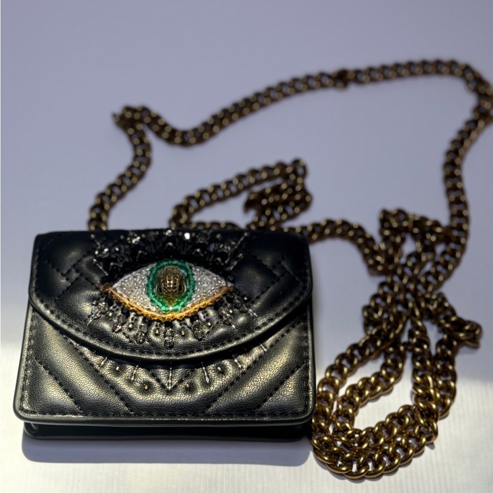 Kurt Geiger Black and Gold Chain Women's mini Bag
